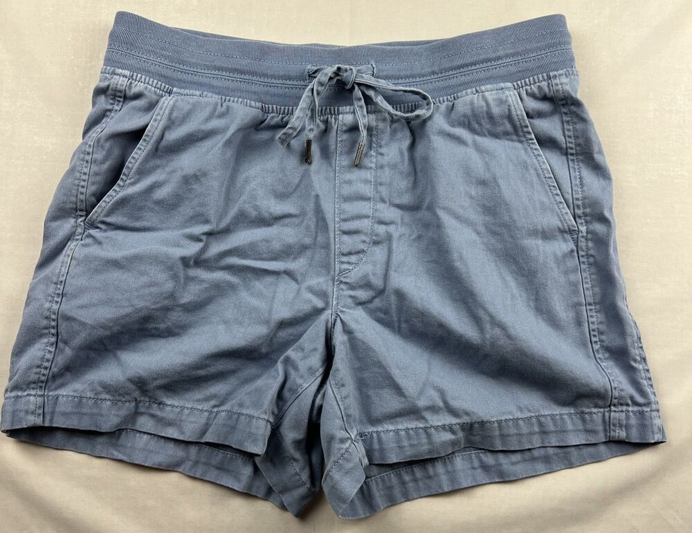 Orvis Shorts Womens Small Blue Pull On Drawstring Cotton Lyocell Casual Pockets